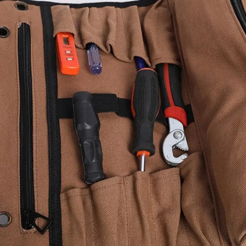 Versatile Tool Storage Bag with Large Capacity &Multiple Compartments Roll UP Tool Bag for Home Maintenance and Repair C7AC