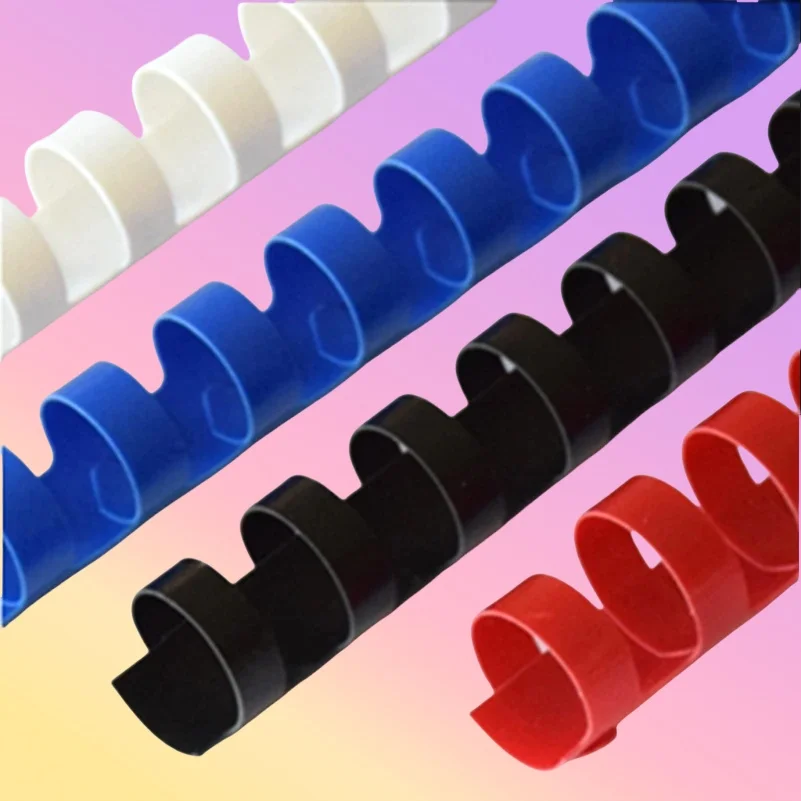 

4 colors 100PCS/BOX PVC binding aprons 21 rings 6-16mm binding 20-120 sheets A4 file comb binding machine plastic rings