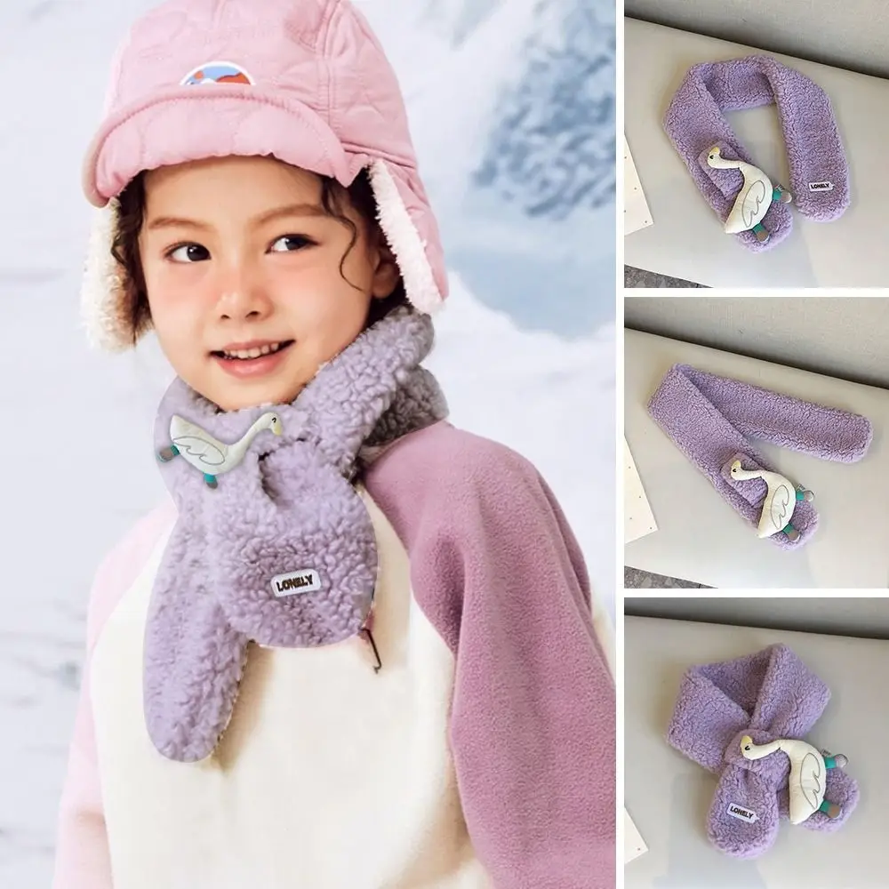

Fashion Warm Kids Winter Scarf Soft Lamb Fleece Scarf Cute Cartoon Neck Warmer Toddler