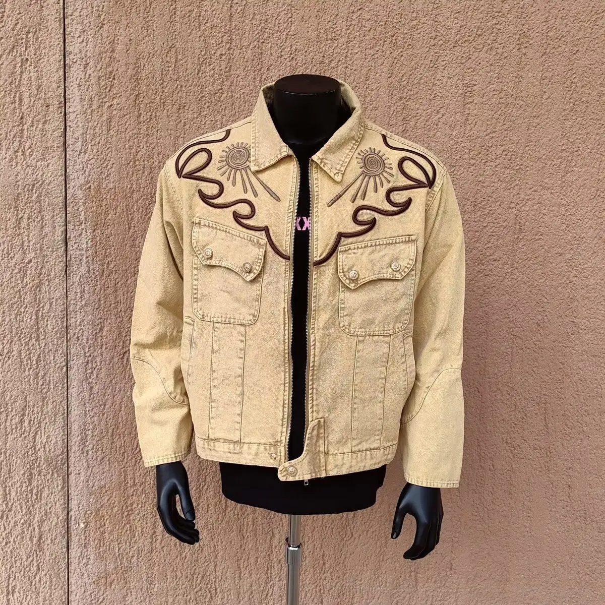 New American retro washed old denim top jacket men's high street tooling jacket