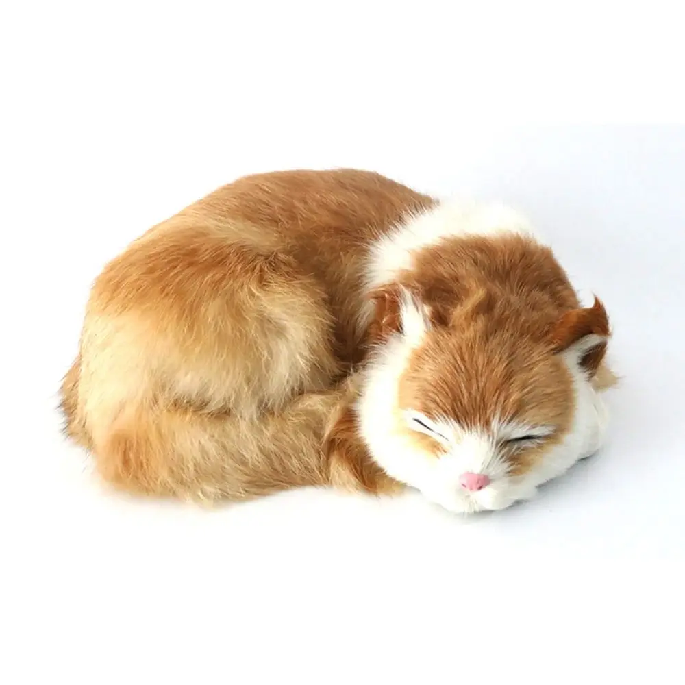 

Stuffed Kitten Model Realistic Simulation Cat Fur Animal Mini Cat Lifelike Figurines Sleeping Cats Toys