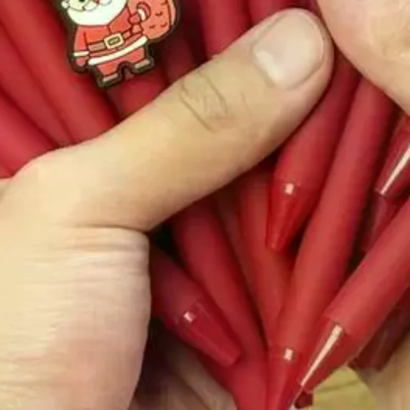 

10 Pcs Red Series Christmas Pens Fan-Shaped Ballpoint Pens Santa Claus Gift Pens Gifts For Christmas Lovers