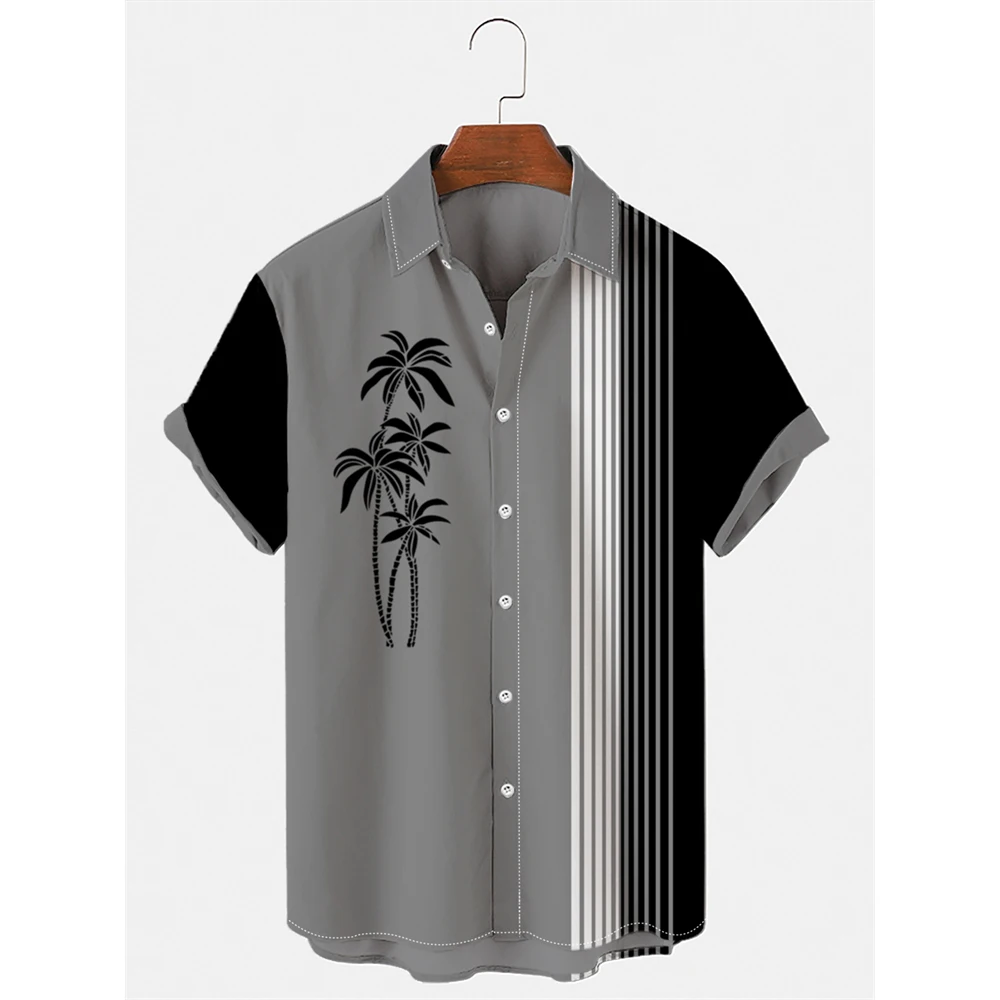 Chemise Hawaïenne à Manches Courtes pour Homme et Femme, Imprimée en 3D AMP Tree, Boutonnage Simple, 6XL, 2022