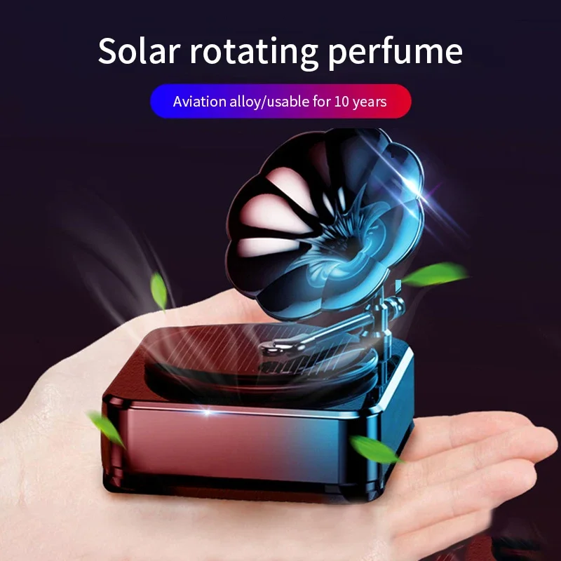 

Creative Car Air Freshener Solar Retro Phonograph Decoration Aromatherapy Interior Accessories Men Women Perfume Diffuser