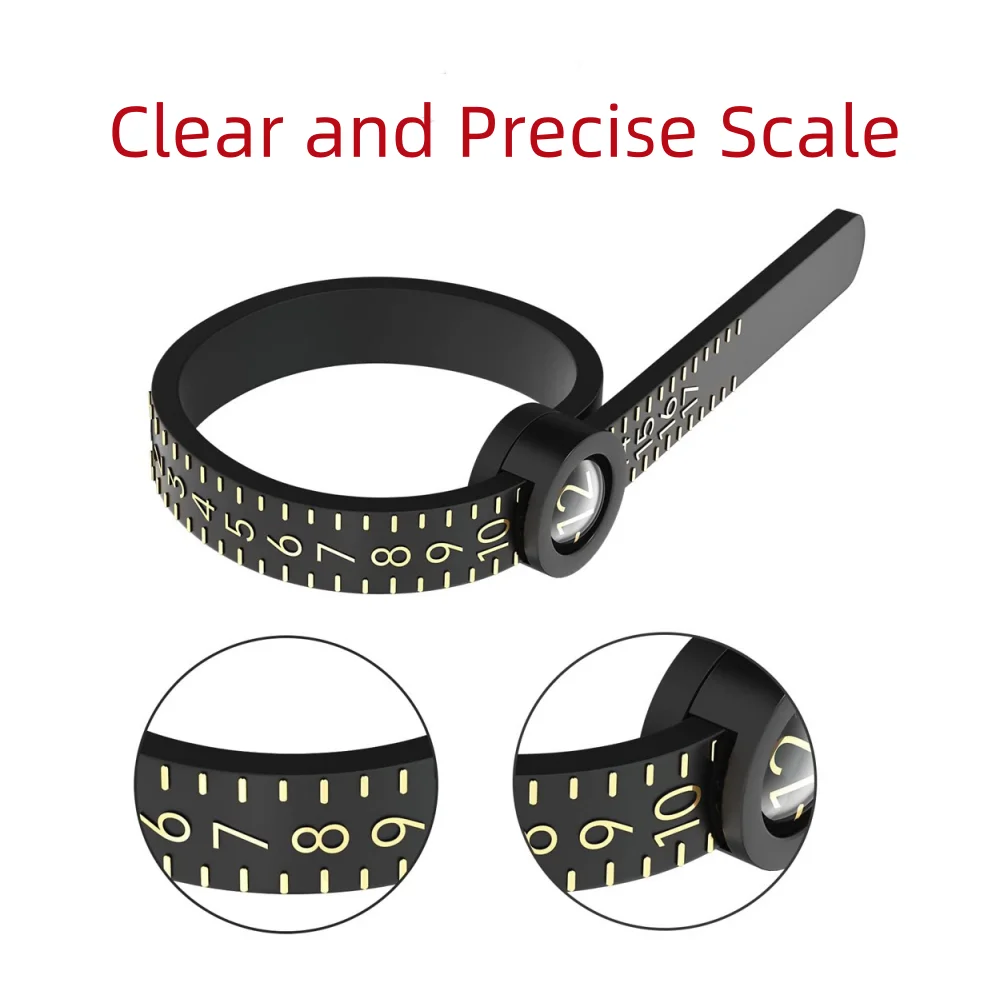 Ring Ruler Ring Measuring Tape Ring Measuring Tool Annular Coil Finger Size Filter with Magnifying Glass US UK EU HK Size