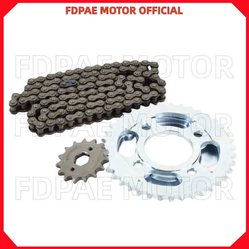 Chain / Large and Small Sprockets / Three-piece Set for Wuyang Honda Wh125-11-11a-11b-b