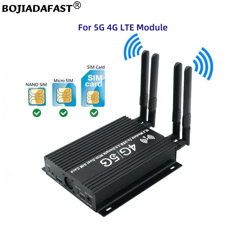 

USB 3.0 Connector NGFF M.2 Key-B Wireless Adapter 2 SIM Card Slot With 4 Antennas For 5G 4G WWAN LTE Module