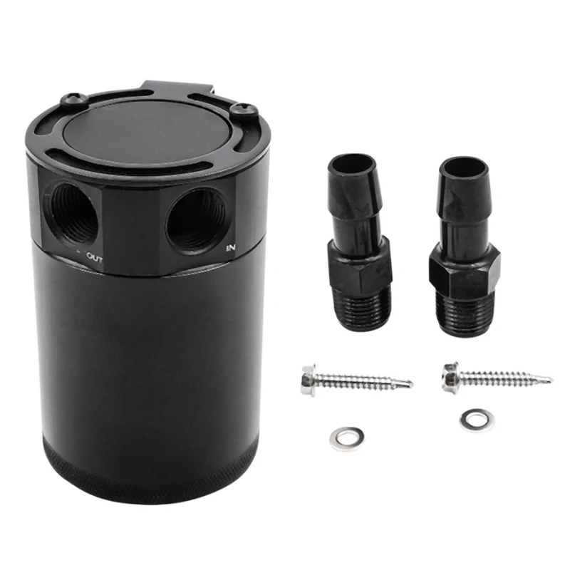 

Универсальный 300 мл масляный уловитель, компактный 2-портовый алюминиевый резервуар с перегородками, масляный бак, топливный бак, дышащий чайник с двумя отверстиями