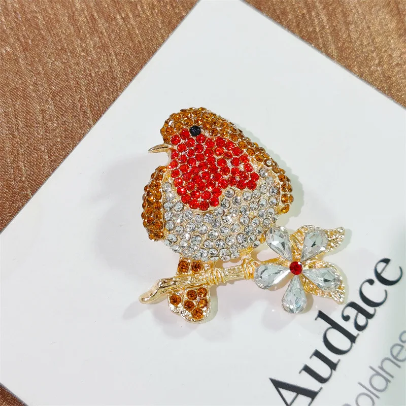 Luxury Rhinestone Magpie Brooch Pins for Women Girls Female Flower Crystal Brooches Cute Suit Collar Badges Jewelry Girls