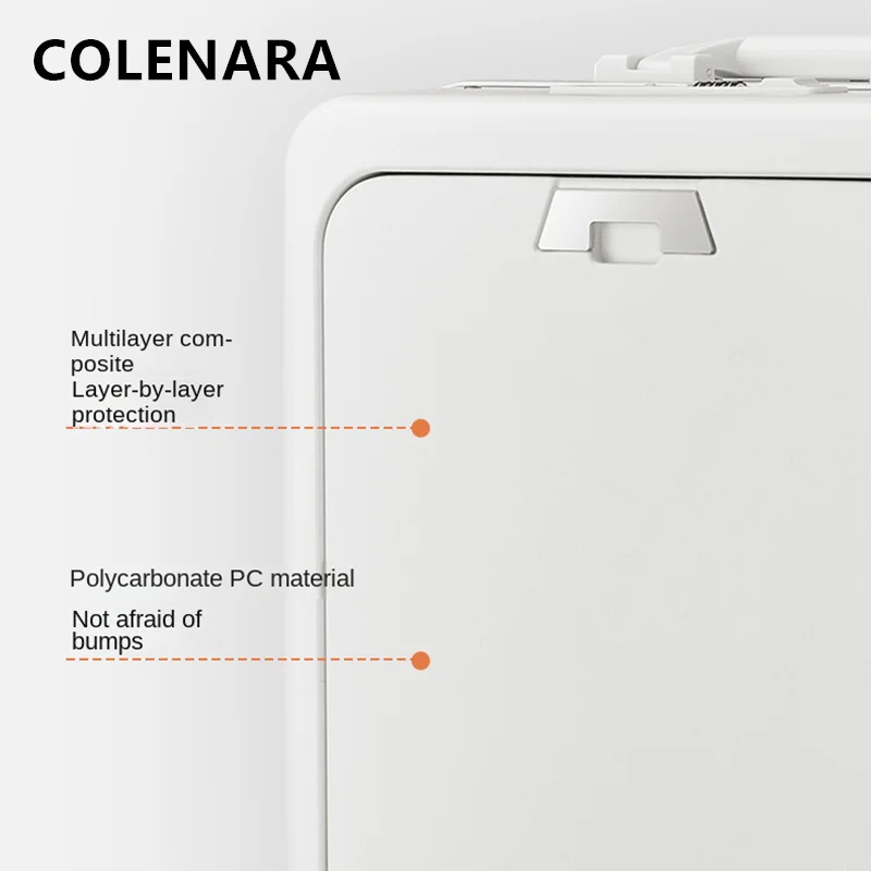 COLENARA Rolling Suitcase PC Front Opening Boarding Box 24 Inch Aluminum Frame Trolley Case 20