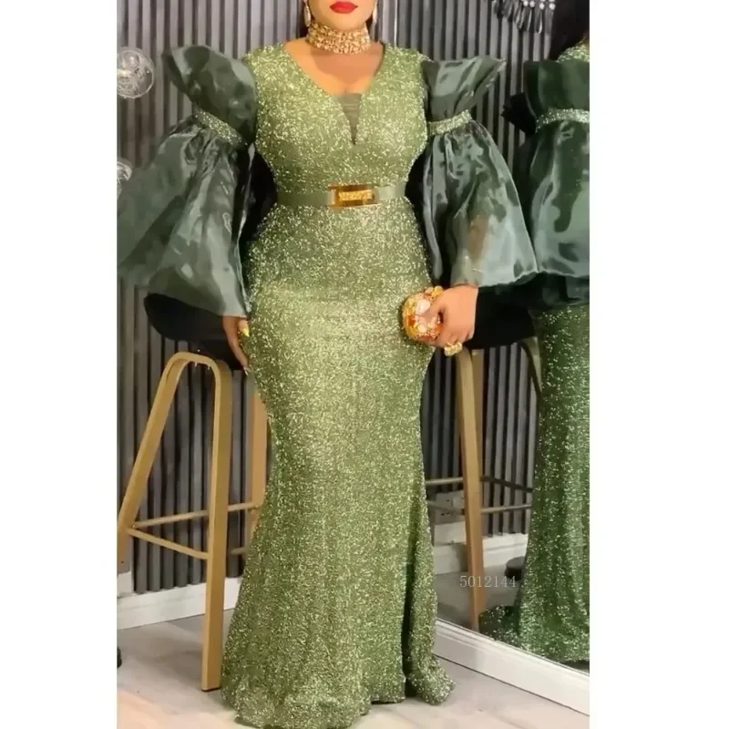 فستان ماكسي أفريقي مقاس كبير للنساء فستان ترتر على شكل حرف v مع أكمام جرس كبيرة الحجم نمط بوبو ملابس حفلات الزفاف الأفريقية #1