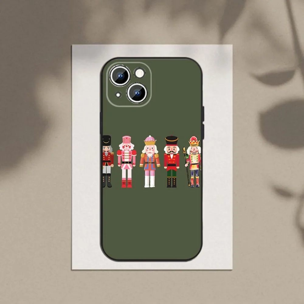 حافظة هاتف كسارة البندق لهاتف أبل آيفون 15,14,13,12,11,XS,XR,X,8,7,Pro,Max,Plus,mini غطاء أسود من السيليكون