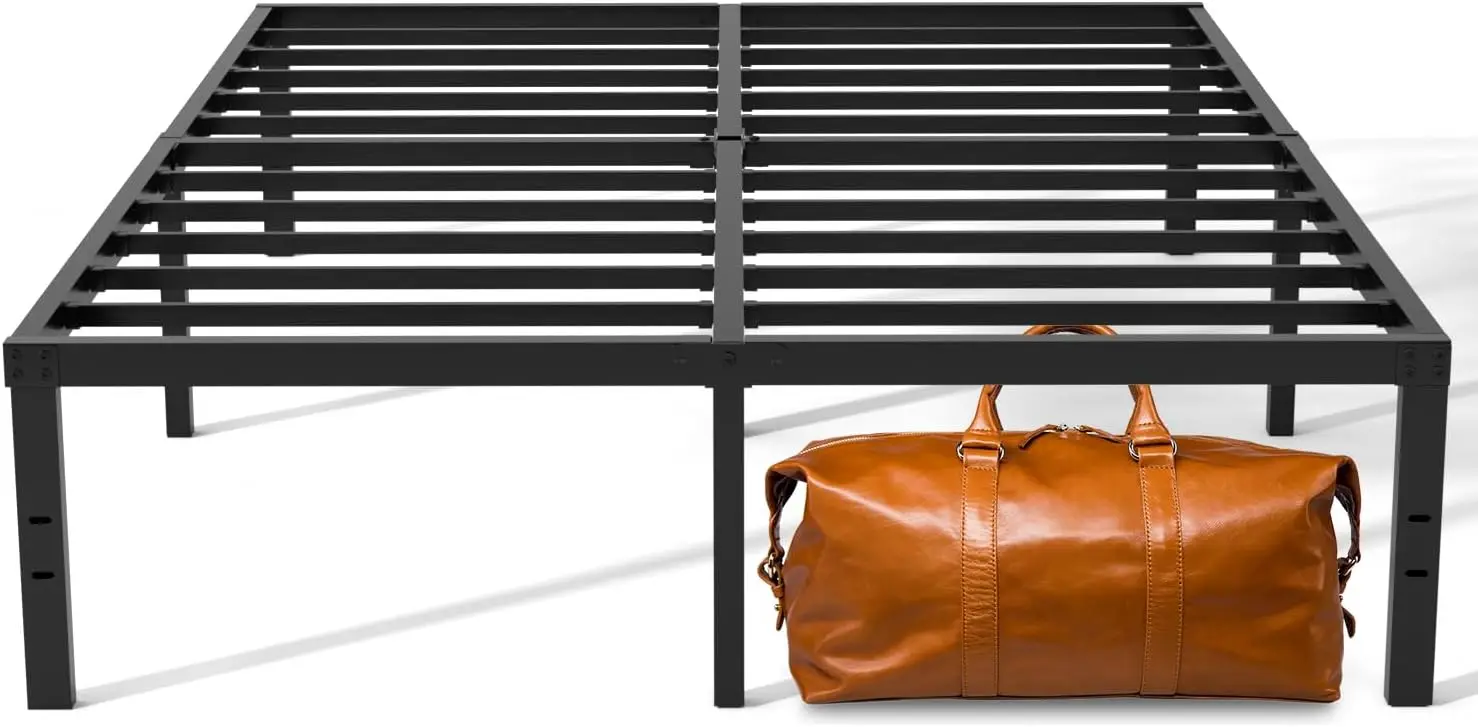 

14 H Queen Bed Frame, Platform Bed Frame Queen Size No Box Spring Needed, Heavy Duty Metal Queen Size Bed Frame Easy Assembly,
