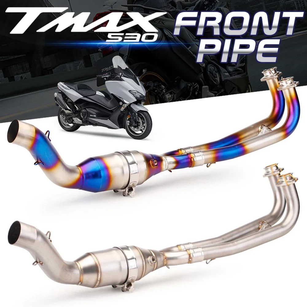 For YAMAHA YZF TMAX 530 TMAX560 Exhaust Motorcross Slip on Modified Motorcycle Muffler Pipe Pitbike Stainless Steel Connect Link