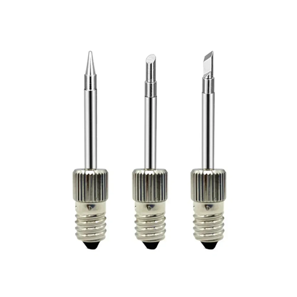 Soldering Iron Tip With E10 Interface Welding Tips Steel Silver Hot Bare Copper Electric Rework Accessories Battery Soldering