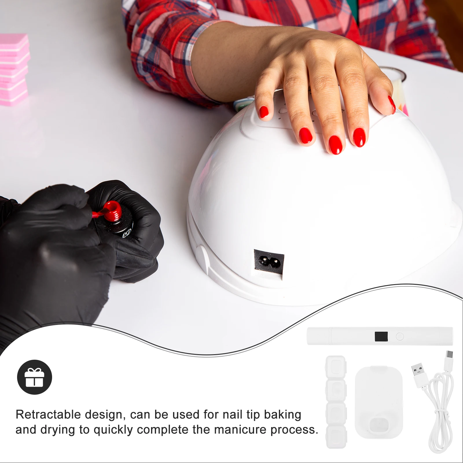 

Adjustable Uv Mini Portable Dryer For Gel Polish Desktop Manicure Salon Tool Usb Light Fast Drying Reusable Abs Material Gift