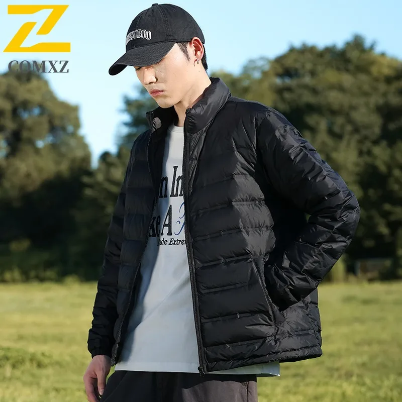 COMXZ-abrigo Parker para hombre, moda coreana, elegante, de Color sólido, acogedor, acolchado de viaje, chaquetas holgadas a prueba de viento y nieve