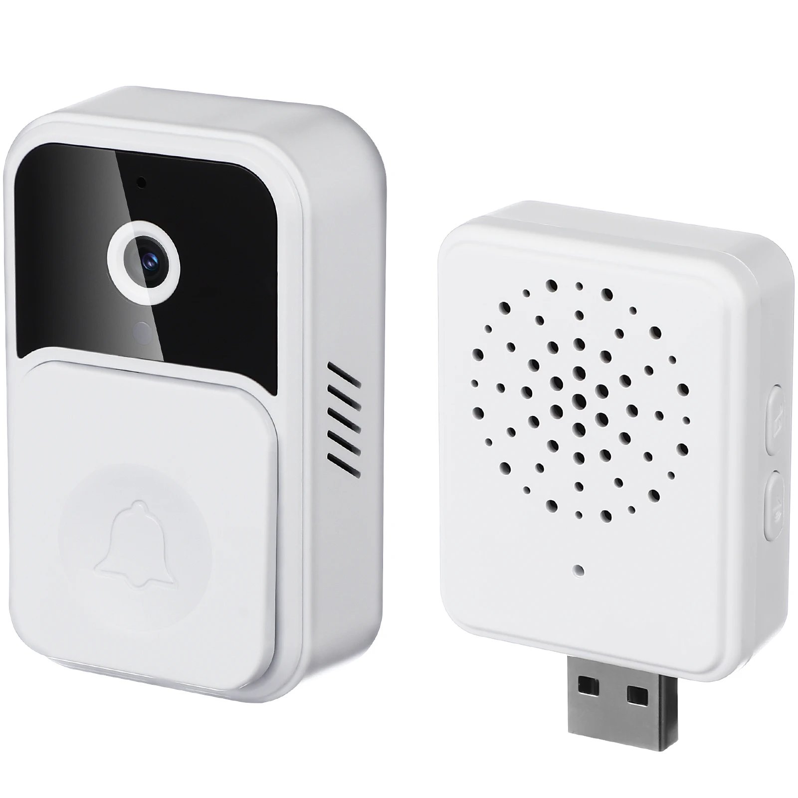 

Smart Wifi Doorbell Video Camera Wireless Waterproof for Home Office Apartment White Long Life Night Vision Cloud