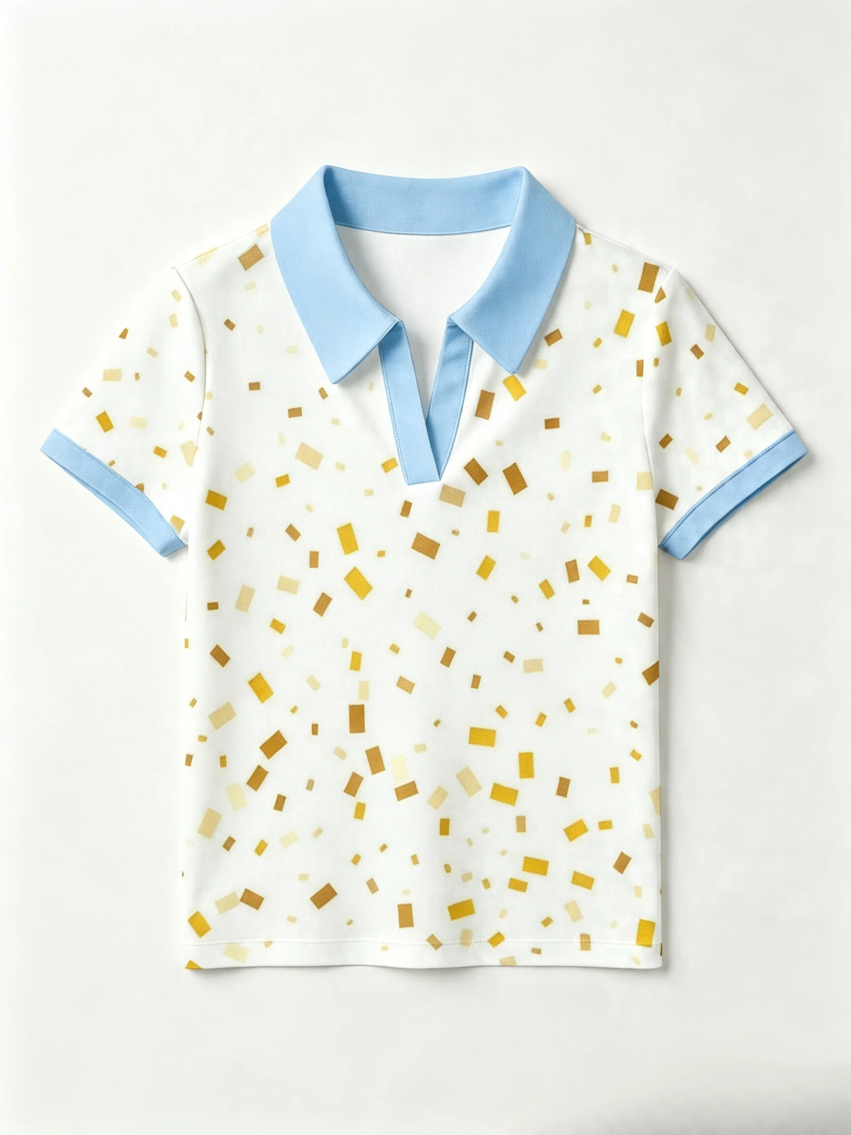 2026 Neues Stylisches Multifunktionales Damen-Poloshirt ohne Knöpfe – Goldglitzer-Polka-Dot-Muster, Trendiges und Vielseitiges Freizeit-Oberteil – Detail 5