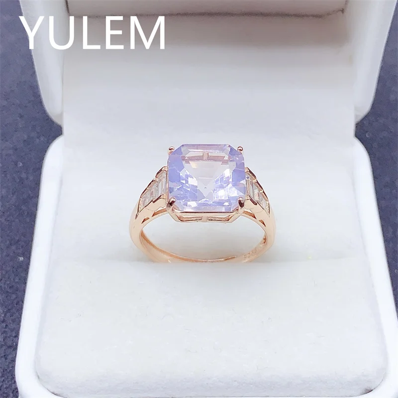 

Женское кольцо из чистого натурального лавандового квадратного огранки 10x10 мм с аметистом, кольцо из стерлингового серебра 925 пробы, подарок на помолвку с бутиком жемчуга