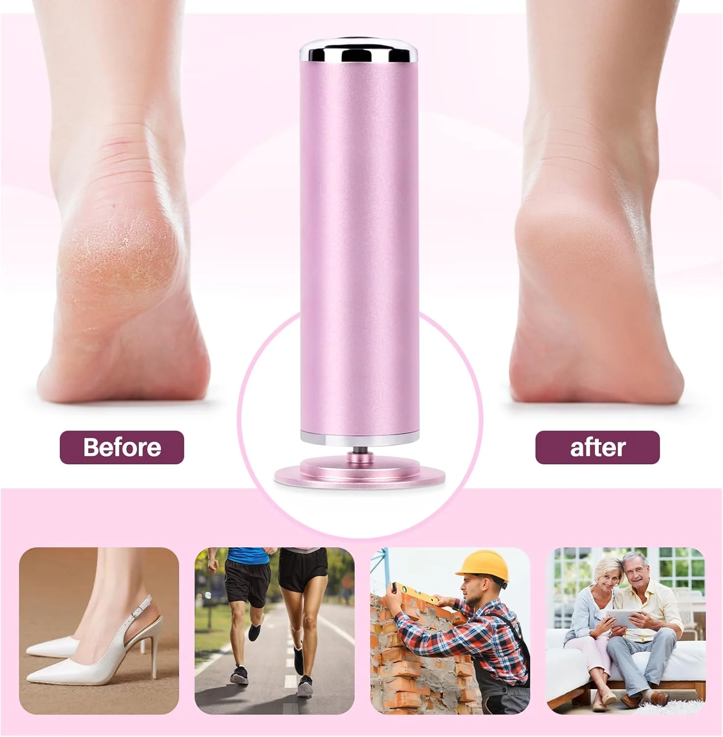 مزيل ملف القدم الكهربائي، أداة باديكير احترافية لإزالة مسامير القدم، مطحنة ملفات القدم ذات السرعة القابلة للتعديل للبشرة والجلد #6
