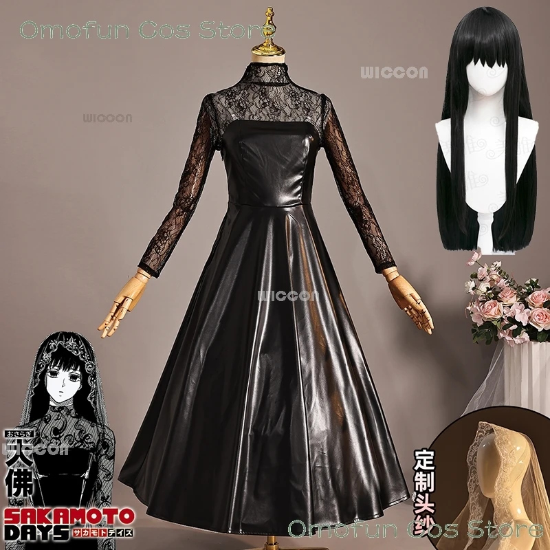 Osaragi Cosplay Anime Comic Sakamoto Days the Order Member Black Dress Roleplay Girls Outfit Wig Halloween Party Ms. Osaragi