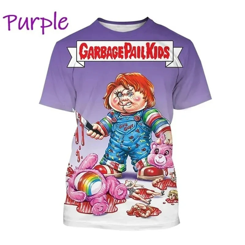 New Funny Cartoon Garbage Pail Print T-Shirt 3D Men Women Short Sleeve Harajuku Style Tee Shirt Summer Streetwear Loose Kids Top