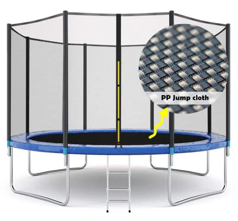 Exercise Trampoline Inside Safety Enclosure Zipper and Ladder for Adults and Kids 12FT High Capacity Outdoor Trampoline