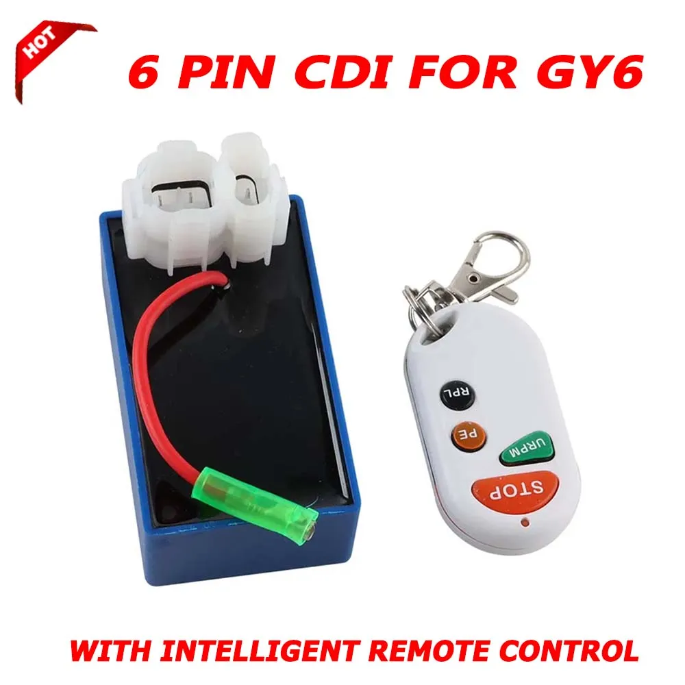 6 Pins Ignition CDI Box For GY6 50 60 80 100 125 150 175 200 250 CC Motorcycle Scooter ATV Buggy Go Kart with Remote Control