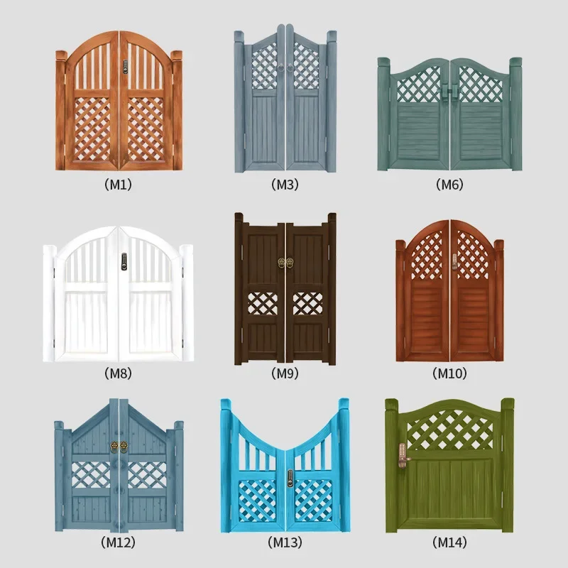 Outdoor yard fence, courtyard door fence, solid wood garden preservative wood fence door