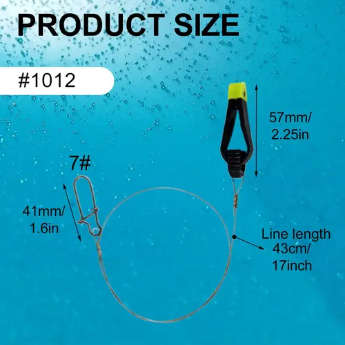 Imagen 2 del producto Clips de liberación de línea de bajadora, líder de 18 pulgadas con Clips de liberación de peso a presión para placa cepilladora, bajadora, arrastre de peces en alta mar