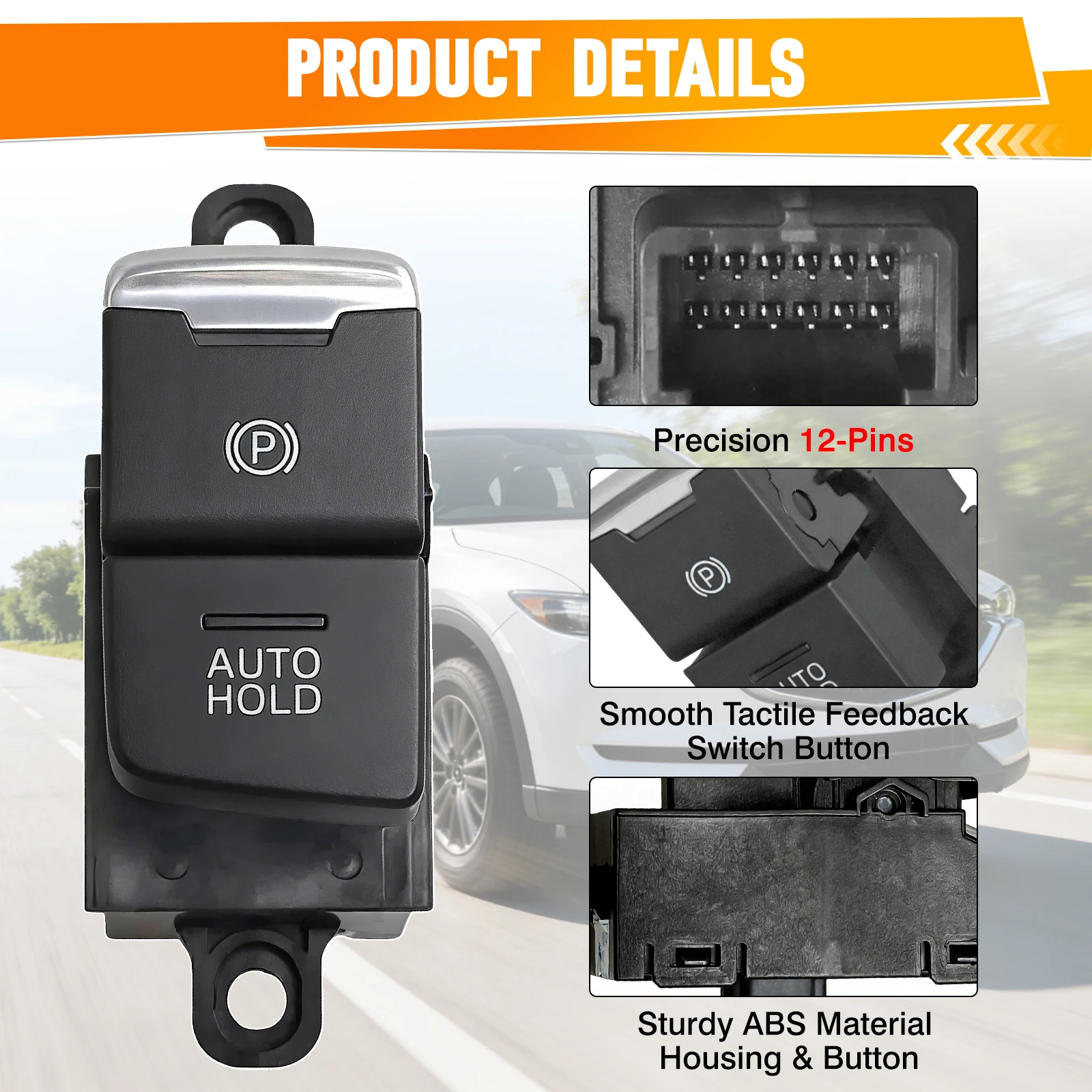 KD2W-66-EP0 KD2W66EP0A Car Electronic Handbrake Parking Brake  Switch Auto Hold Control Button For Mazda CX-5 2017-2021 LHD view 5