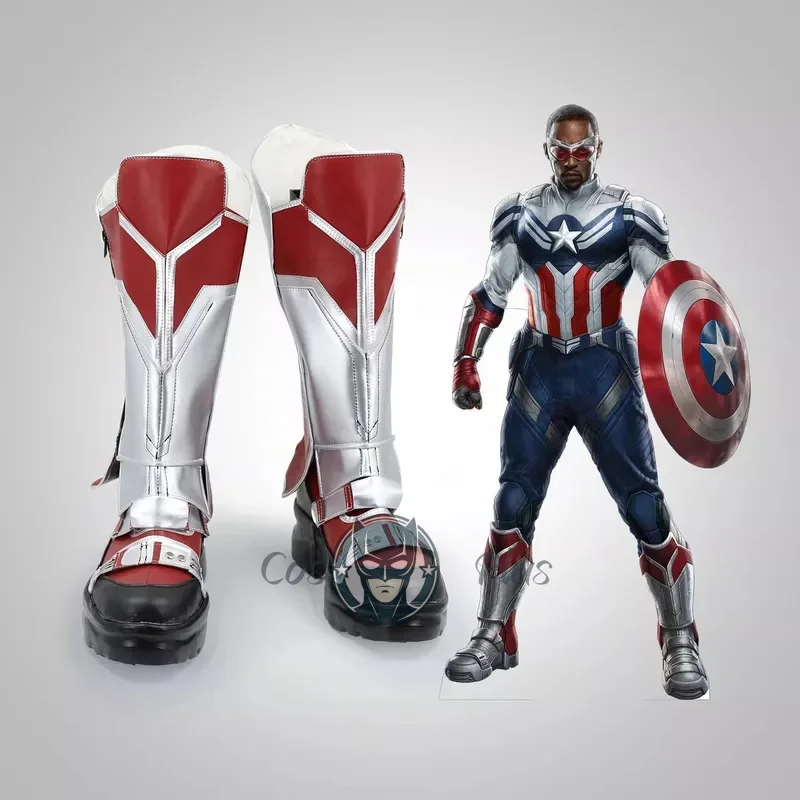 

Обувь для косплея Falcon Winter Soldier, чехол для ботинок Sam Wilson Party, обувь капитана Америки, мягкая обувь из искусственной кожи, вечерние, повседневная обувь на Хэллоуин