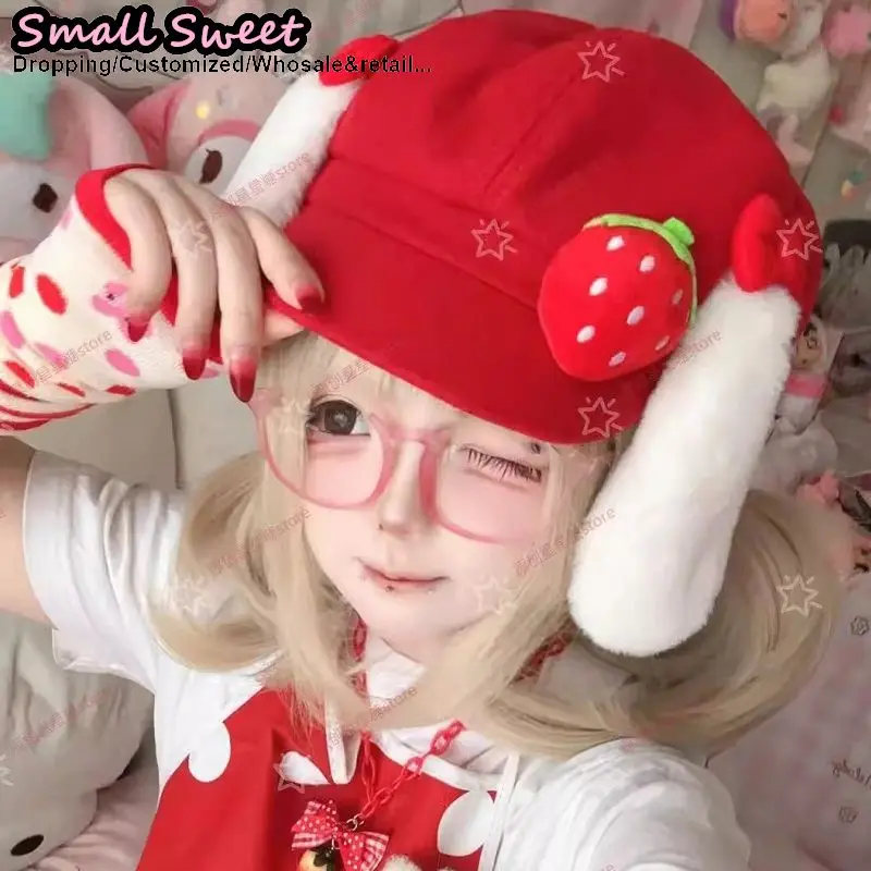 Women's Kawaii Hat Sweet Lolita Girl Cap Puppy Dog Bunny Eared Cap Beret Cute Y2K Hat Individualistic Christmas Gift Otaku