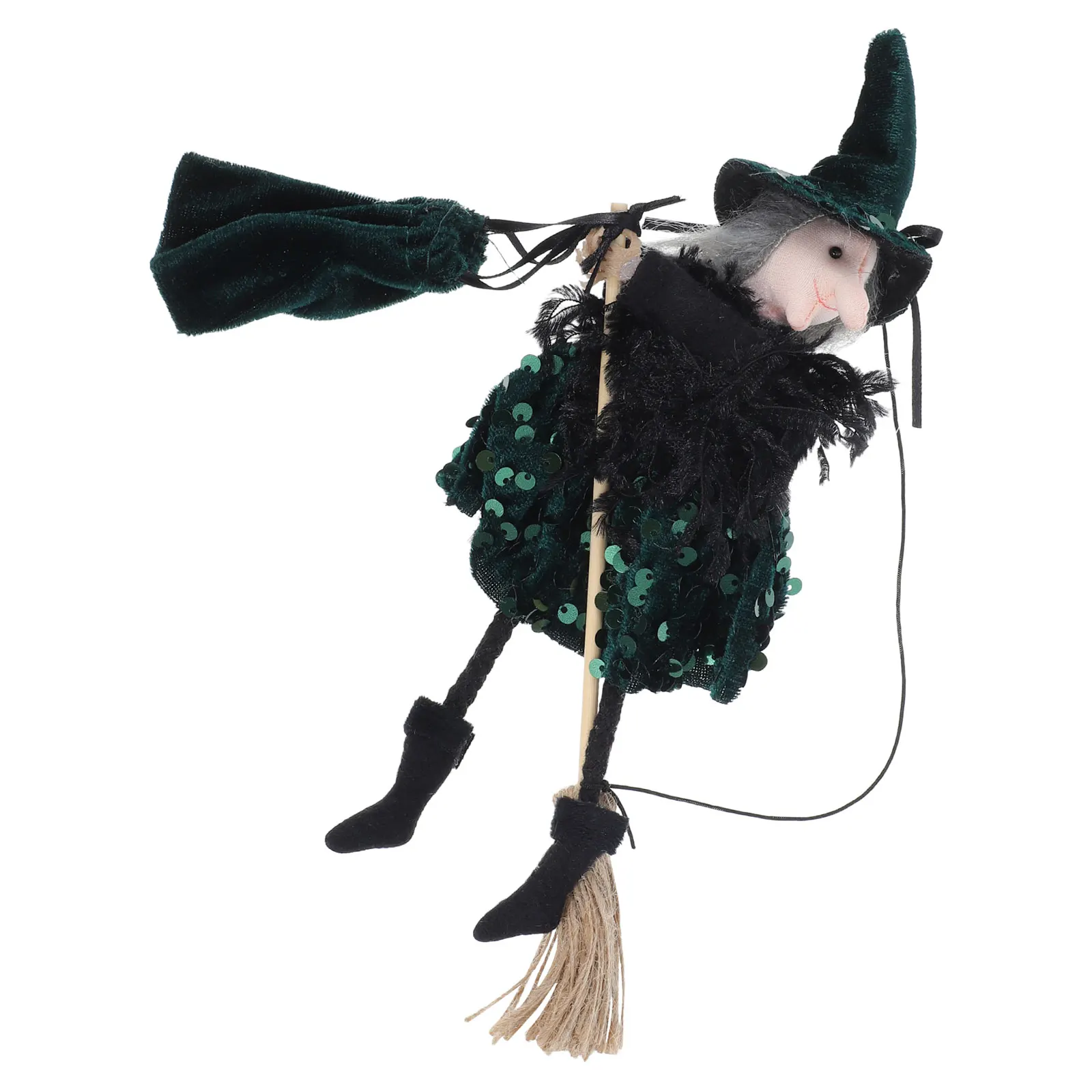 

Hanging Witch Decoration with Candy Bag Spooky Halloween Prop for Haunted House and Outdoor Garden Parties Witch Ornaments