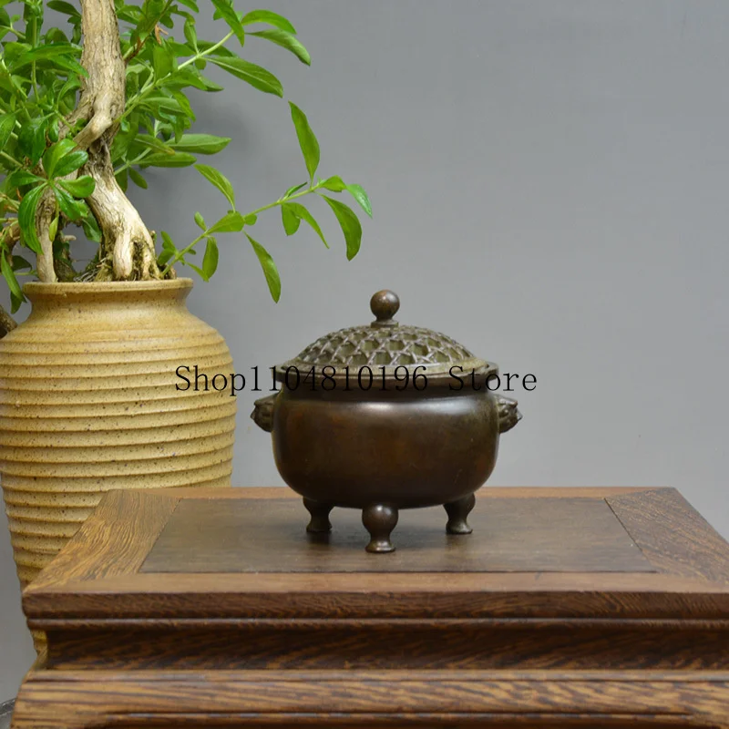 Antique-style Ming and Qing dynasty classical incense burner, small incense burner for home use, antique bronze incense burner,