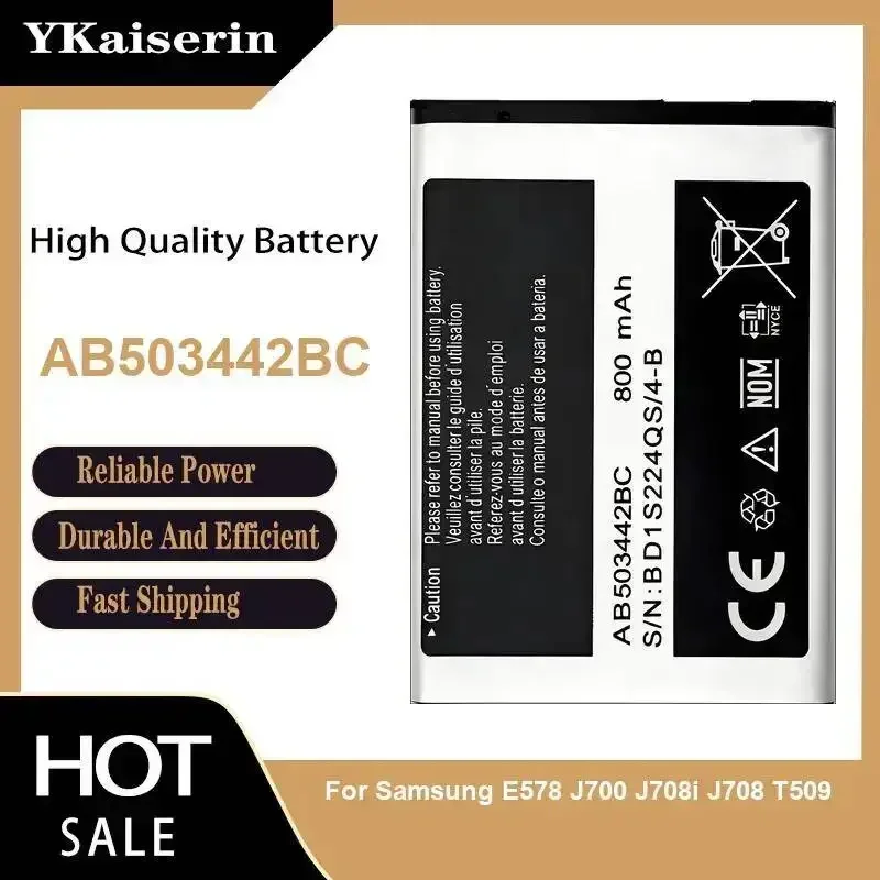 

Mobile Phone Battery For Samsung E578 J700 J708i J708 T509 800mAh AB503442BC High-Capacity