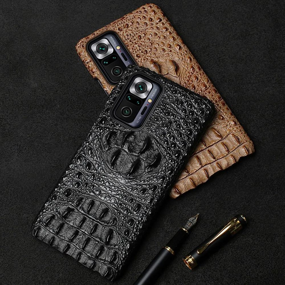 Leather 3D Crocodile Head Case for Redmi Note 13 Pro Plus 5G Cover For Mi 14 13T 12T 14Pro 12 12X 11 12S 13 Ultra Poco X6 Pro