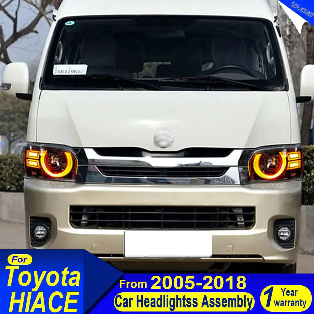 Car Led Headlights For Toyota HIACE 2005 2006 2007 2008-2018 Defender style full LED Headlamp Assembly Upgrade Projector Lens