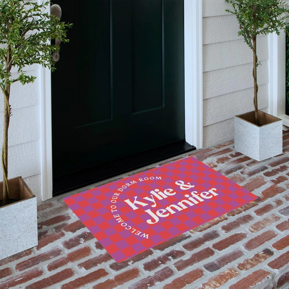 

Modern Welcome Mat Custom Carpet Welcome to Our Dorm Room Anti Slip Balcony Sleek Home Decor Housewarming College Students Gift