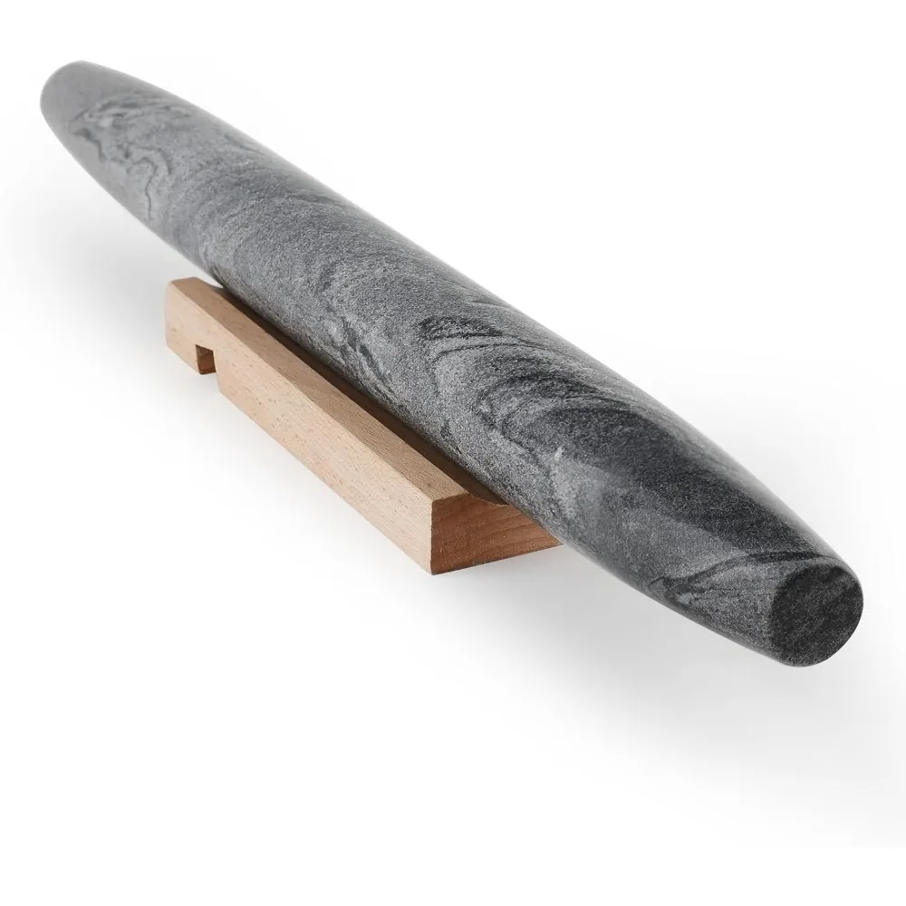 

Скалка из африканского натурального мрамора и французского языка, 16-дюймовая антипригарная скалка для выпечки и теста для макарон, пельменей и многого другого