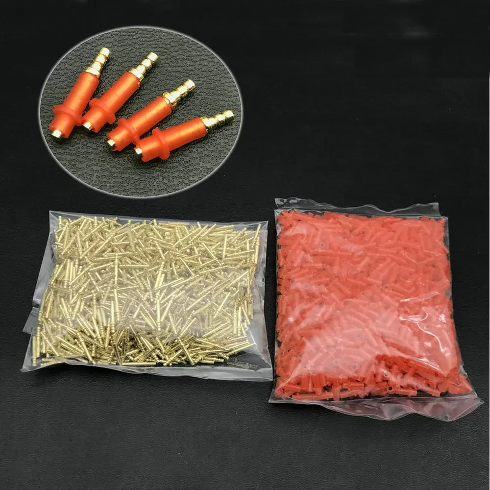 1000pcs Dental Lab Materials Die Model Pins 16mm Dental Lab Technician Small Brass Pins with Red Plastic Sleeves