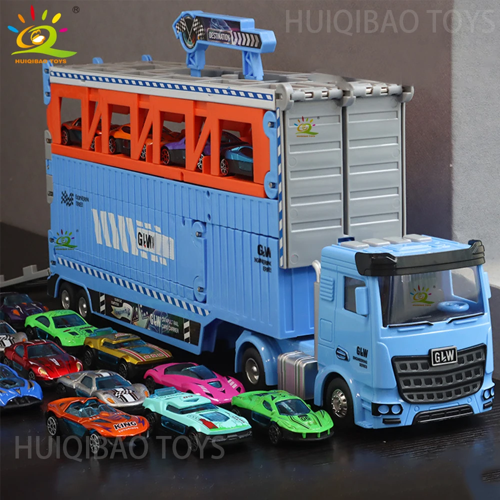 

HUIQIBAO детский контейнер для хранения из сплава, инженерный грузовик, автомобиль-транспортер, игрушки, деформированный большой грузовик, катапульта, автомобиль, игрушки для подарка