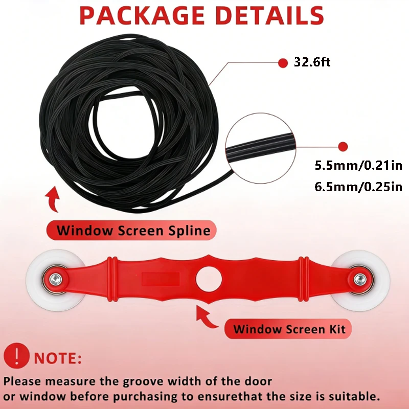 10M Silicone Rubber Window Sealing Strip Screen Door Mesh Cloth Glue Tape Fixed Accessories Wind Anti-mosquito Seal Hardware