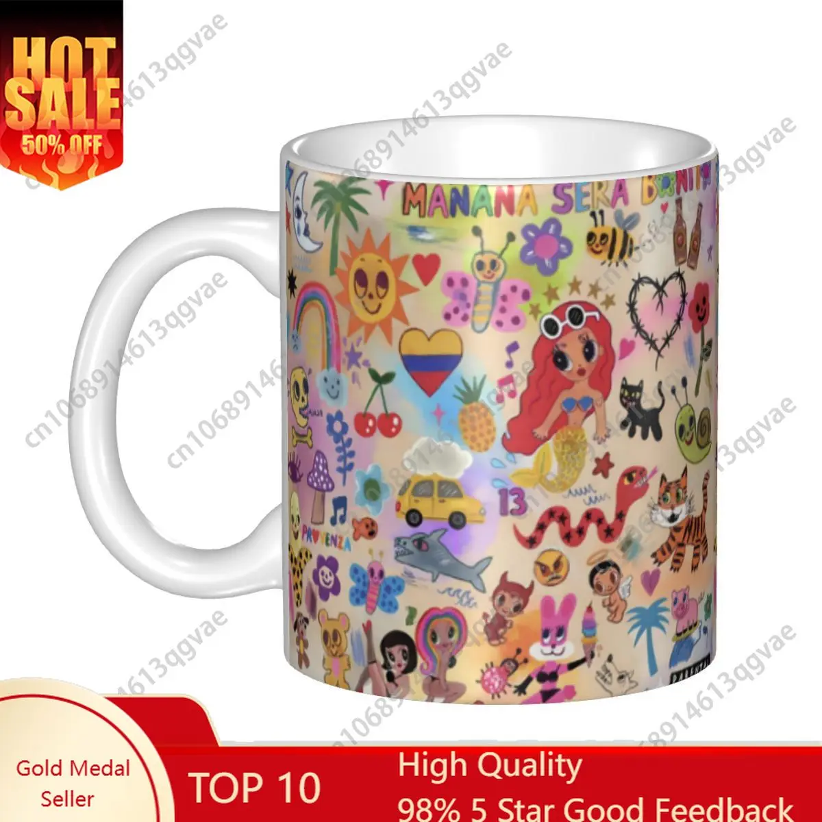 

Custom Personalized Manana Sera Bonito Colombian Music Singer Karol G Mugs DIY Ceramic Tea Milk Coffee Cup