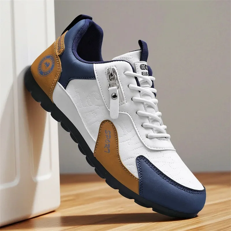 Herrenschuhe aus PU-Leder, Freizeitschuhe für Herren, Turnschuhe für Frühling, Herbst und Winter, bequeme Wanderschuhe für Männer, sportlich