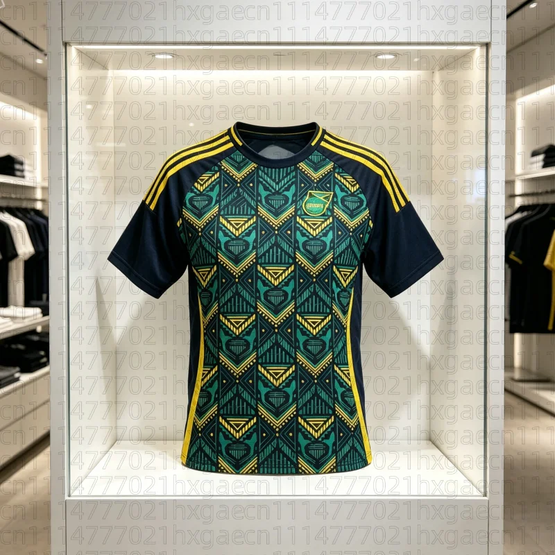 Camisa de Futebol da Seleção da Jamaica para Homens e Mulheres, Verão, Secagem Rápida, Respirável, Roupa de Torcedor para Treino Diário, Família e Crianças, Camisetas 26