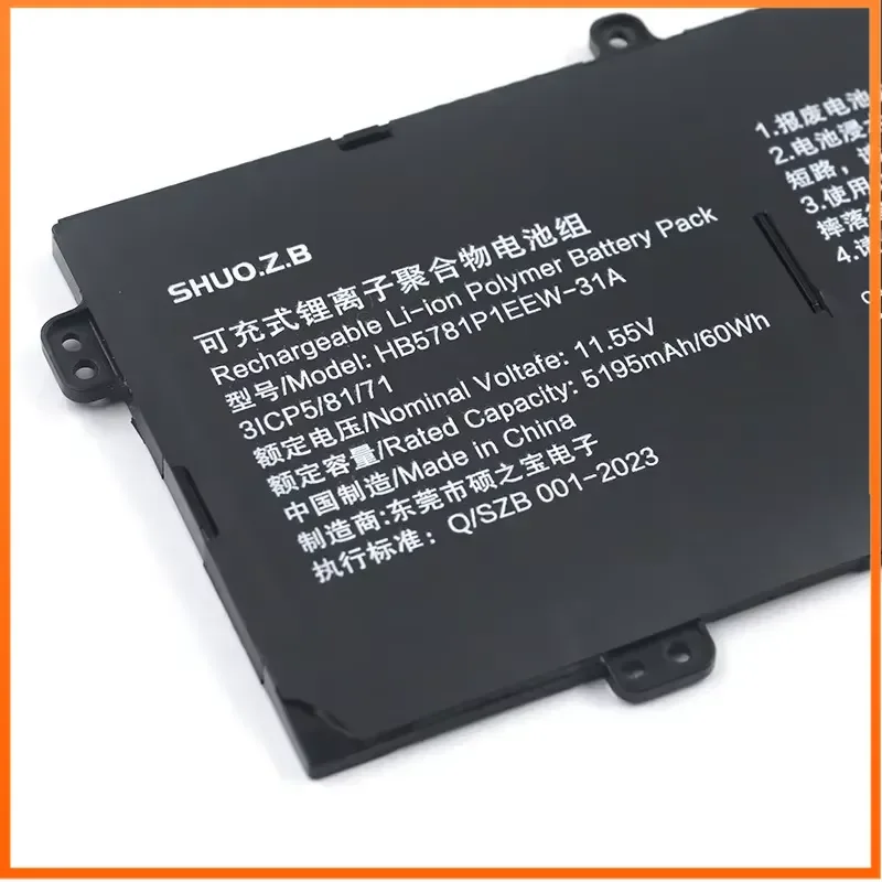 11.55V 5195mAh 60Wh HB5781P1EEW-31A HB5581P1EEW-31C HB5781P1EEW-31C Laptop Battery for Huawei MateBookD16 RLEF-16 HKD W76 W56