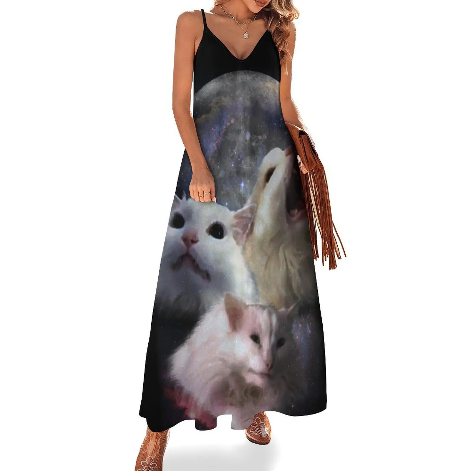 Triple Thurston Moon Cats! Sleeveless Dress Women's evening dress Clothing