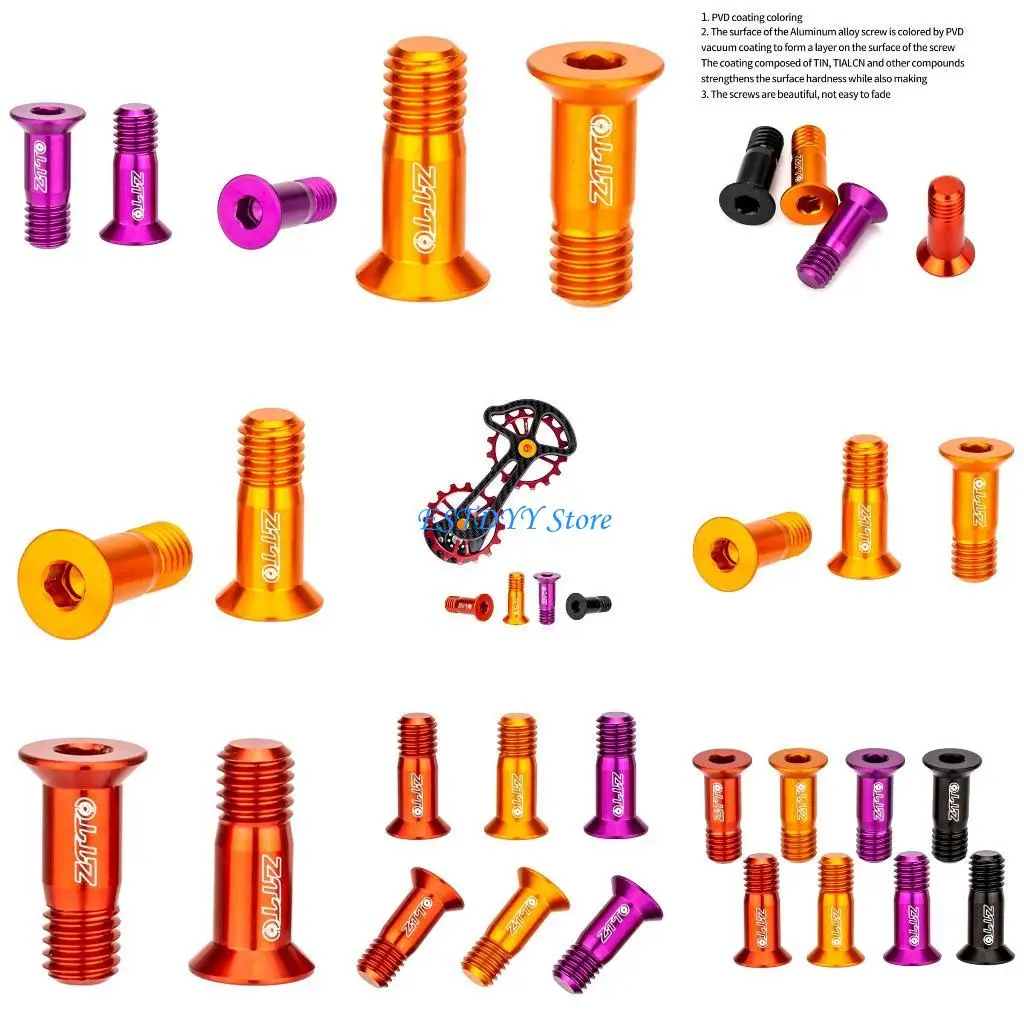 G6DE 1 Pair Cycling for Jockey Wheel Screws Parts Rear Derailleur Fixing Bolts MTB Road Bike Rear Derailleur Wheel